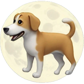 moon with a dog emoji