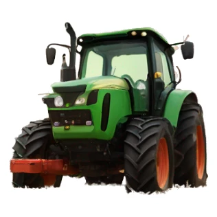 a tractor on the field in a sunset sticker