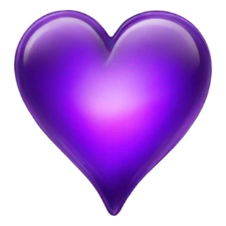 Shiny glass violet heart  sticker