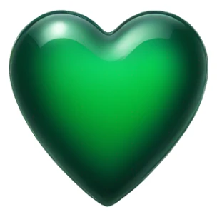 Dark green glass heart  sticker
