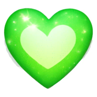 Light green heart with sparkles  sticker