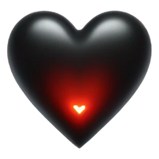 Black heart red glow  sticker