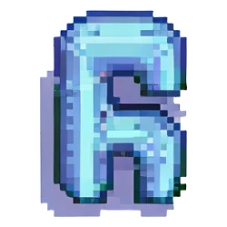 number 7, pixel art style, bold and clear sticker
