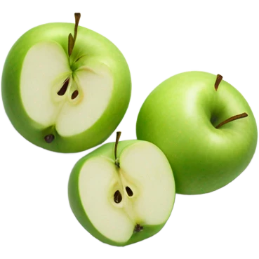 Slices green apple on a plate emoji