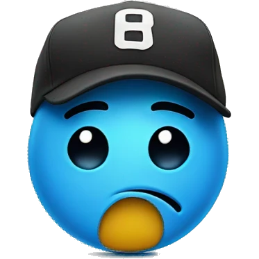 sad smiley face in a sports cap emoji