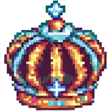 a pixel art crown, small and iconic emoji