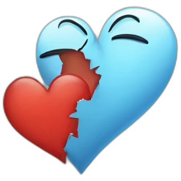 Half heart broken  emoji