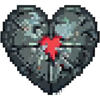 broken heart pixel art style emoji