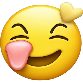 Kissing/smilling emoji with a yellow bone on its mouth emoji