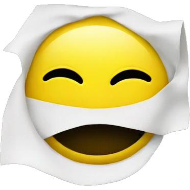 Yellow smiley covering face and blushing emoji