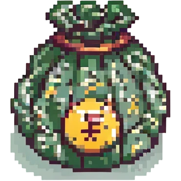 money bag icon, pixel art style, retro video game look emoji
