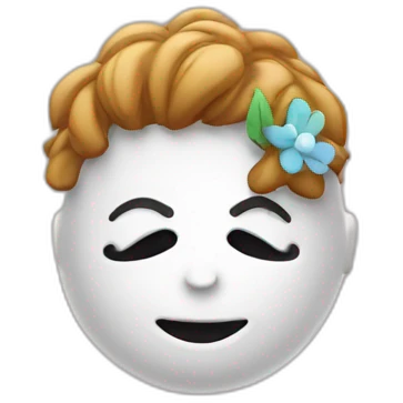 Mascot with a peace sign in the shape of a head emoji