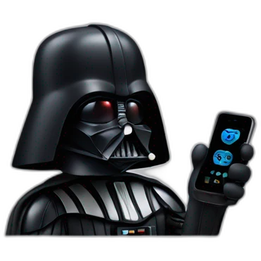 dark vader speaking with a phone emoji