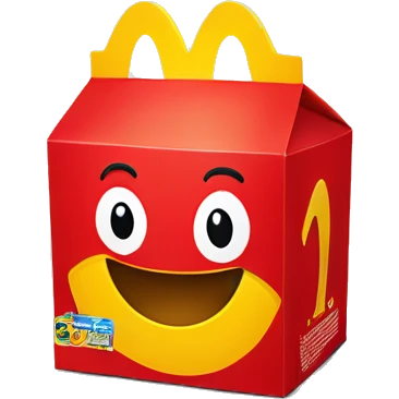 Red and yellow McDonald’s kids happy meal box  emoji