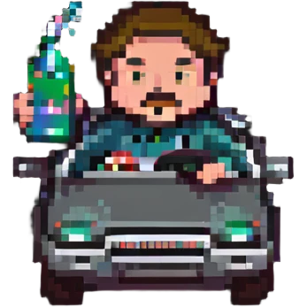 a man drinking and driving emoji