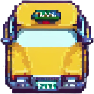 taxi in pixel art style emoji