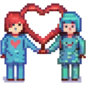 Heart between 2 people emoji