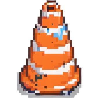 Белый дорожный конус с граффити, no background emoji