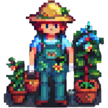 jardinier, pixel art style emoji