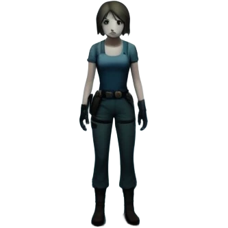 An icon featuring a dark, eerie atmosphere with a spooky environment, inspired by horror games like Resident Evil. The design includes ominous lighting, creepy shadows, and a silhouette of a character in distress. Transparent background enhances the chilling vibe of the scene. emoji