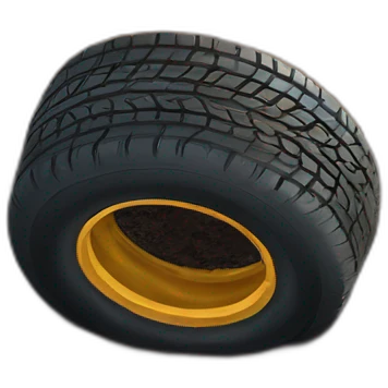 A multicolored tire buried in the ground emoji