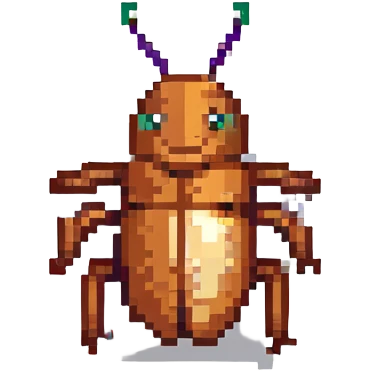 Tiny bug (cockroach) partying emoji