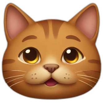 upside down brown cat emoji
