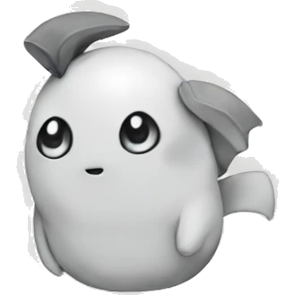 charmander in black and white emoji