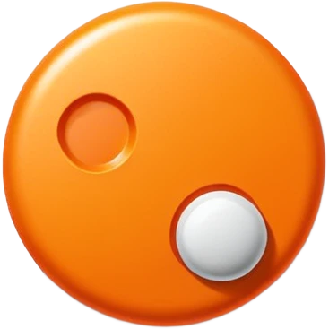 Round orange 30mg adderall with line shadow down center emoji