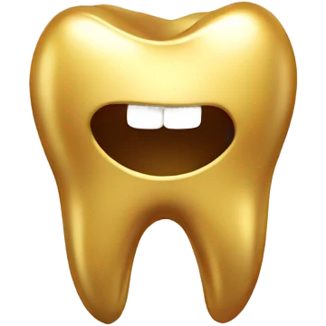 A gold tooth with a gold tooth emoji