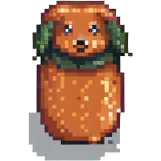 comical fuzzy sausage shape, exaggerated and silly, pixel art style, no explicit content emoji