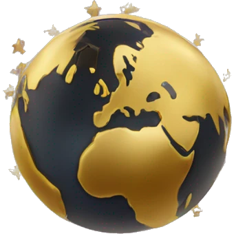 World with big gold stars emoji