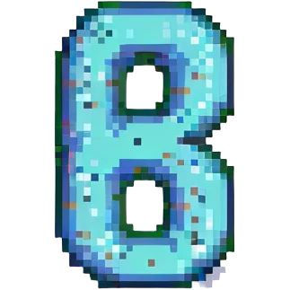number 7, pixel art style, with drop shadow emoji