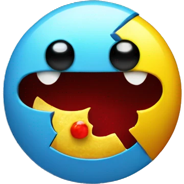PAC man eating ghost emoji