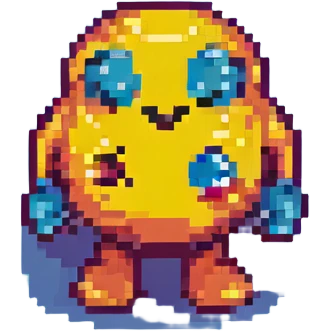 Pac-Man character, pixel art style, retro video game look emoji