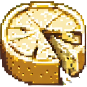 An icon of cheese, simple and clear, with a yellow and white color scheme emoji