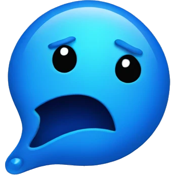 Blue blob with a cuts face emoji