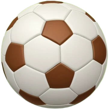 Football. A football resting on the grass of a soccer field, with goalposts and field markings in the background. The scene highlights the ball's position at the center of the action, emphasizing the competitive atmosphere and readiness for play. emoji