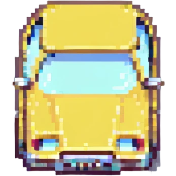 yellow car, pixel art style emoji