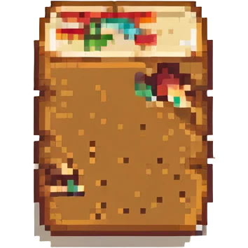 pixel art style peanut butter sandwich, retro game look emoji