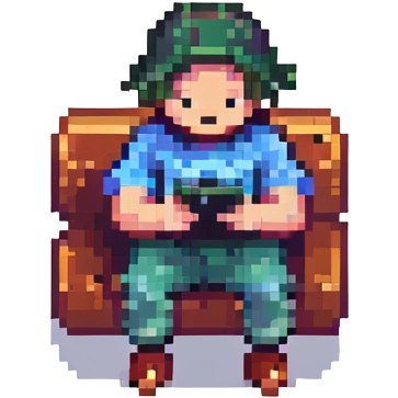 guy scrolling on phone, pixel art style emoji