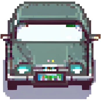 Franco Colapinto driving a blue car, pixel art style emoji