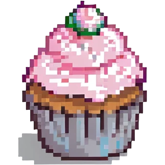 cupcake with pink icing emoji