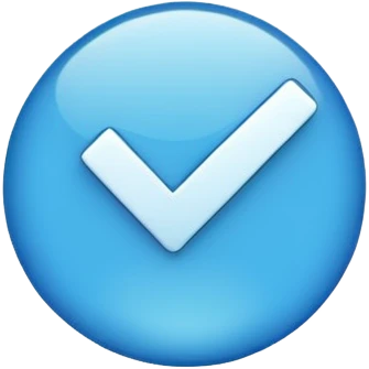 Yuvarlak mavi tik emoji