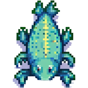 tadpole with two legs, pixel art style emoji