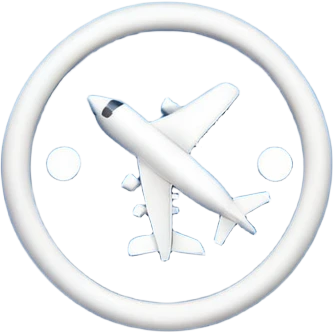 Blue icon with border control sign emoji