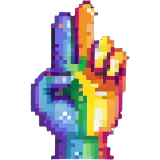 zesty hand gesture with rainbow details emoji