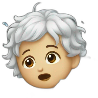 A baby crying a waterfall emoji