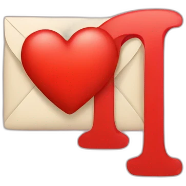R letter with red heart  emoji