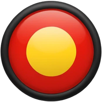 flag with red on the bottom and black on the top with a small yellow circle in the middle  emoji
